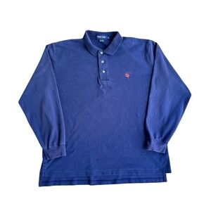Vintage Polo Golf Ralph Lauren Polo Shirt Mens XL Navy Blue Long Sleeve Crest